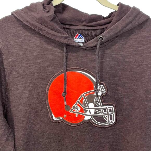 Majestic Cleveland Browns Sweatshirt Hoodie Women’s Size Medium - Picture 2 of 5